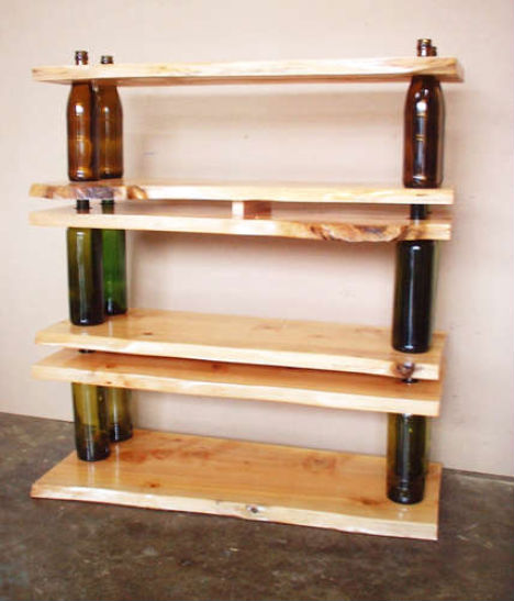 DIY Bottled-Wood Shelf