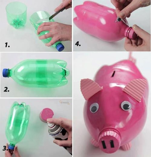 DIY Plastic Piggy Bank